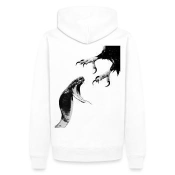 Se défendre - Sweat à capuche Premium bio Homme - blanc - Dos - Nico (187cm)