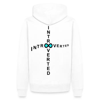 introvertiert - Männer Premium Bio Hoodie - Weiß - Hinten - Nico (187cm)