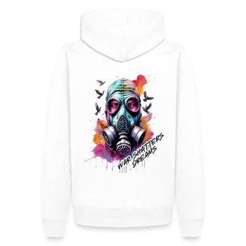 La guerre brise les rêves, la paix nourrit l’espoir ! - Sweat à capuche Premium bio Homme - blanc - Dos - Nico (187cm)