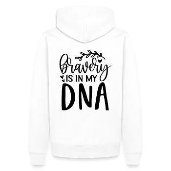 La bravoure est dans mon ADN - Sweat à capuche Premium bio Homme - blanc - Dos - Nico (187cm)