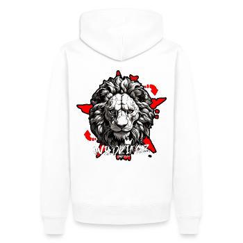 Lion - Sweat à capuche Premium bio Homme - blanc - Dos - Nico (187cm)