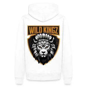 Lion - Sweat à capuche Premium bio Homme - blanc - Dos - Nico (187cm)