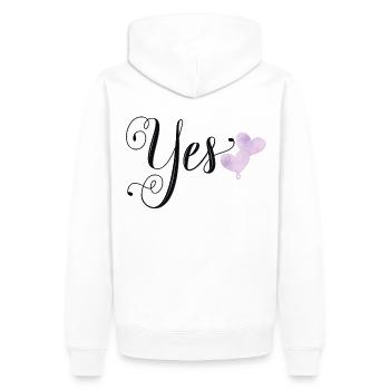 Hochzeit: Ja, ich will - Männer Premium Bio Hoodie - Weiß - Hinten - Nico (187cm)