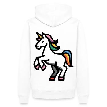 Minimales Regenbogen-Einhorn – Einfache Fantasy-Pferdekunst - Männer Premium Bio Hoodie - Weiß - Hinten - Nico (187cm)