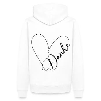 Merci cœur - Sweat à capuche Premium bio Homme - blanc - Dos - Nico (187cm)