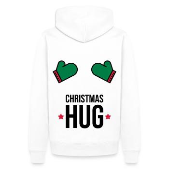 Noël Hug Gants d’hiver Cadeau - Sweat à capuche Premium bio Homme - blanc - Dos - Nico (187cm)