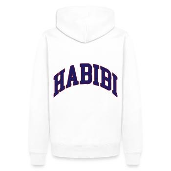 Habibi - Männer Premium Bio Hoodie - Weiß - Hinten - Nico (187cm)