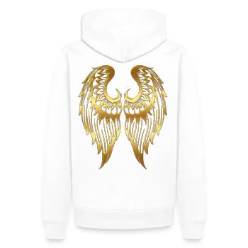 Engel Flügel Engel Flügel Kleine Engel Flügel Fliege - Männer Premium Bio Hoodie - Weiß - Hinten - Nico (187cm)