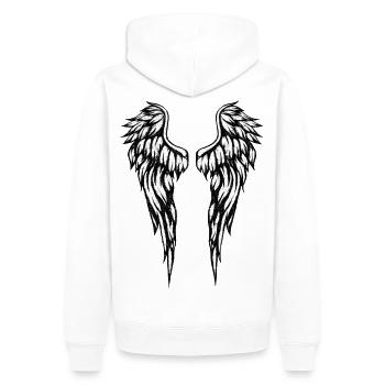 Comic Engel - Männer Premium Bio Hoodie - Weiß - Hinten - Nico (187cm)