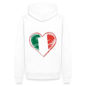 Cœur Italie Cœur Italien - Sweat à capuche Premium bio Homme - blanc - Dos - Nico (187cm)