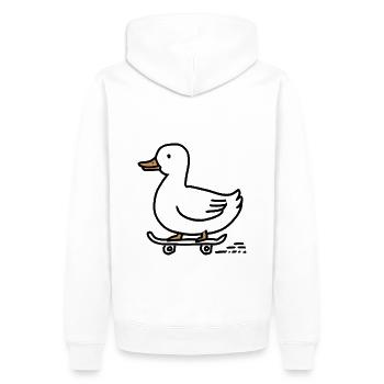Drôle de canard sur un skateboard pour les skateurs - Sweat à capuche Premium bio Homme - blanc - Dos - Nico (187cm)