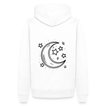 Halbmond Mondsichel Mond und Sterne - Männer Premium Bio Hoodie - Weiß - Hinten - Nico (187cm)