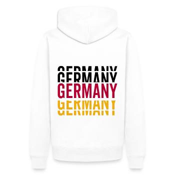 Allemagne Allemagne Lettrage Équipe nationale - Sweat à capuche Premium bio Homme - blanc - Dos - Nico (187cm)