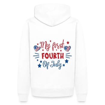 My First Fourth of July Independence Day Amerika - Männer Premium Bio Hoodie - Weiß - Hinten - Nico (187cm)