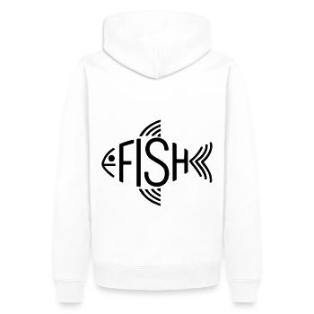 Os de poisson, squelette, pêche à chevrons - Sweat à capuche Premium bio Homme - blanc - Dos - Nico (187cm)