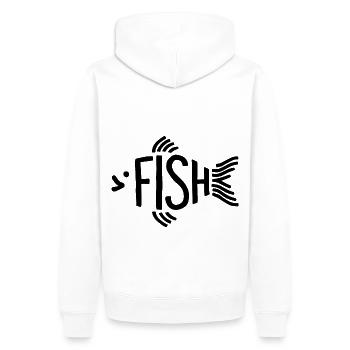 Os de poisson, squelette, pêche à chevrons - Sweat à capuche Premium bio Homme - blanc - Dos - Nico (187cm)