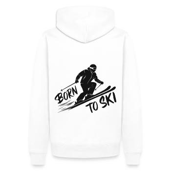 Born To Ski Skifahrer Skifahren Wintersport - Männer Premium Bio Hoodie - Weiß - Hinten - Nico (187cm)