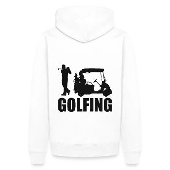 Golfing Golf Spruch Golfspieler - Männer Premium Bio Hoodie - Weiß - Hinten - Nico (187cm)