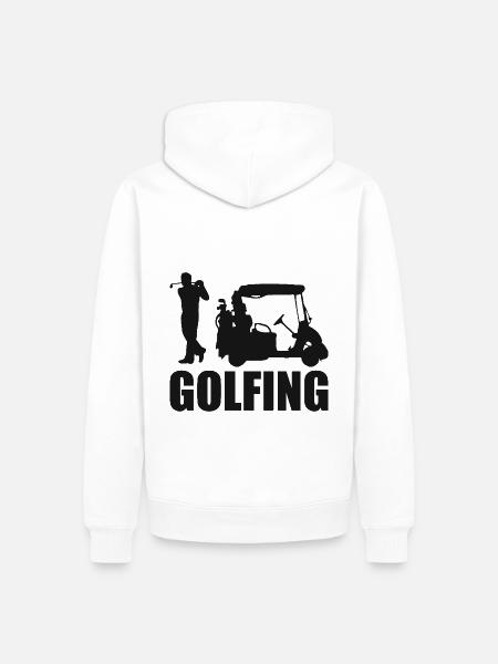 Golfing Golf Spruch Golfspieler - Männer Premium Bio Hoodie - Weiß