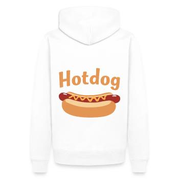 Hotdog Liebe in Schwarz-Weiß Look - Männer Premium Bio Hoodie - Weiß - Hinten - Nico (187cm)