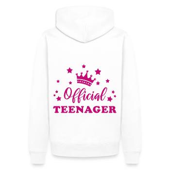Cadeau officiel pour le 13e anniversaire de l’adolescent - Sweat à capuche Premium bio Homme - blanc - Dos - Nico (187cm)