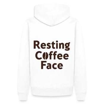 Resting Coffee Face Kaffeeliebe - Männer Premium Bio Hoodie - Weiß - Hinten - Nico (187cm)