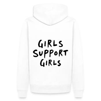Filles Soutien Filles Amitié - Sweat à capuche Premium bio Homme - blanc - Dos - Nico (187cm)