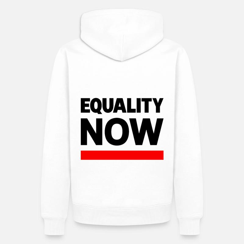 EQUALITY NOW Statement Spruch - Männer Premium Bio Hoodie - Weiß