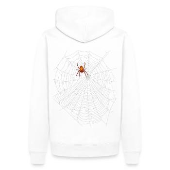 Spinne mit Spinnennetz - Männer Premium Bio Hoodie - Weiß - Hinten - Nico (187cm)