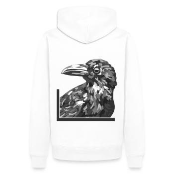 Corbeau, corbeau, corbeau, oiseau noir - Sweat à capuche Premium bio Homme - blanc - Dos - Nico (187cm)