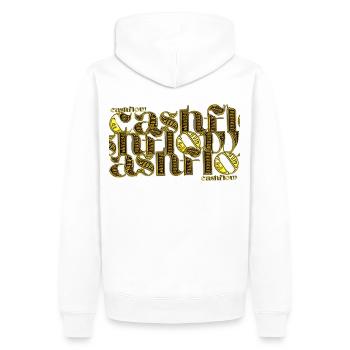 CASHFLOW *superlative ambition apparell* MONEY - Männer Premium Bio Hoodie - Weiß - Hinten - Nico (187cm)