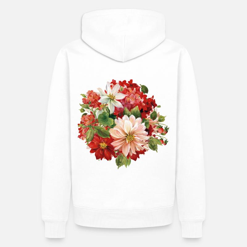 Blumen - Männer Premium Bio Hoodie - Weiß