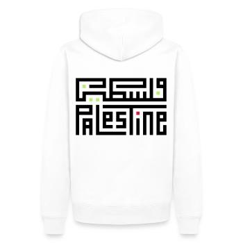 FALASTIN PALESTINE - Sweat à capuche Premium bio Homme - blanc - Dos - Nico (187cm)