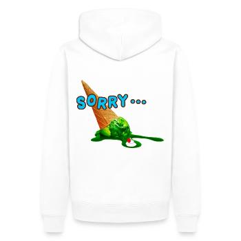 Désolé vous! - Sweat à capuche Premium bio Homme - blanc - Dos - Nico (187cm)