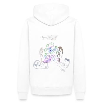 Crazy Juggle Clown - Männer Premium Bio Hoodie - Weiß - Hinten - Nico (187cm)