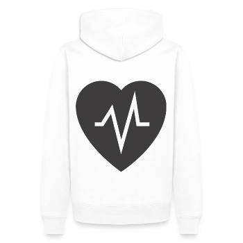 Liebe ist wie ein Blitz.. Elektrisch - Männer Premium Bio Hoodie - Weiß - Hinten - Nico (187cm)