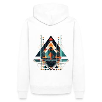 Cooles geometrisches ethno Motiv - Männer Premium Bio Hoodie - Weiß - Hinten - Nico (187cm)