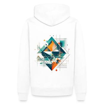 Motif ethnique géométrique cool - Sweat à capuche Premium bio Homme - blanc - Dos - Nico (187cm)