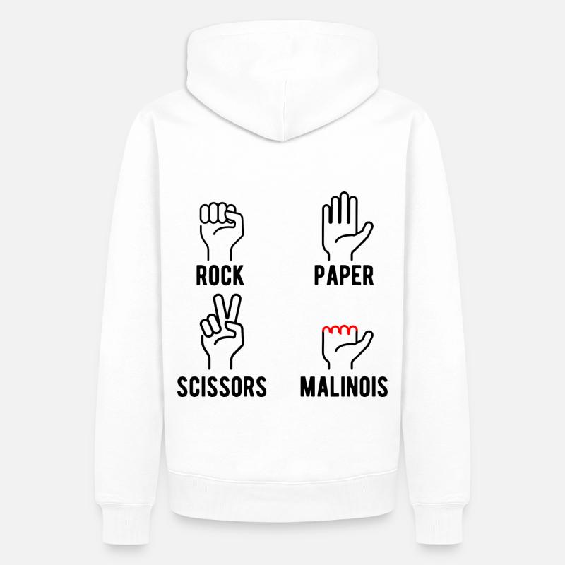 Stein Papier Schere Malinois - Männer Premium Bio Hoodie - Weiß