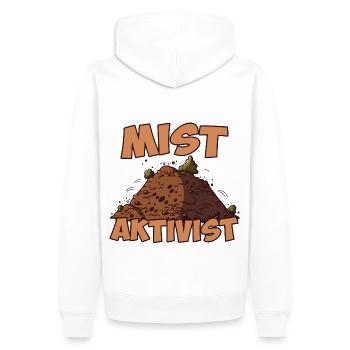 Mist Aktivist - Männer Premium Bio Hoodie - Weiß - Hinten - Nico (187cm)