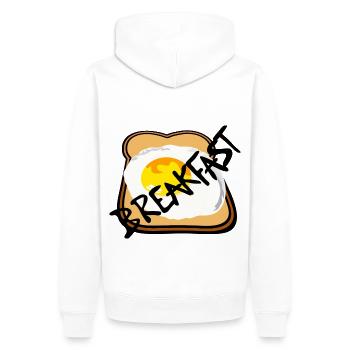 Breakfast Love Toast with Fried Egg - Men’s Premium Organic Hoodie - white - Back - Nico (187cm)