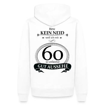 60. Geburtstag unfassbar gut aussehen - Männer Premium Bio Hoodie - Weiß - Hinten - Nico (187cm)