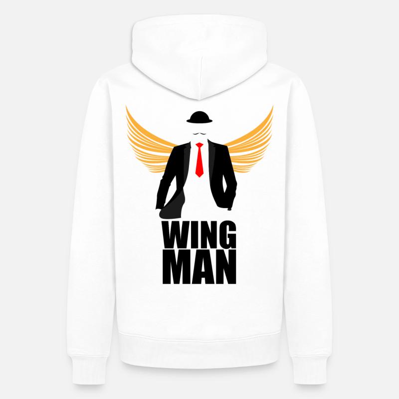 Wingman - Sweat à capuche Premium bio Homme - blanc