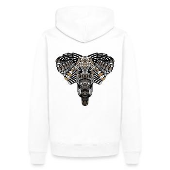 Elefant Mandala perfekte Geschenkidee - Männer Premium Bio Hoodie - Weiß - Hinten - Nico (187cm)
