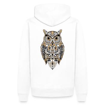 Owl black and gold great gift idea - Men’s Premium Organic Hoodie - white - Back - Nico (187cm)