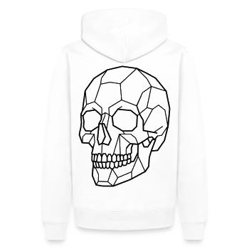 Geometric Skull - Männer Premium Bio Hoodie - Weiß - Hinten - Nico (187cm)
