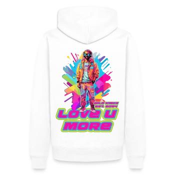 Amour - Sweat à capuche Premium bio Homme - blanc - Dos - Nico (187cm)