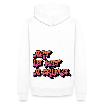 Kunst ist kein verbrechen / Graffiti Motiv - Männer Premium Bio Hoodie - Weiß - Hinten - Nico (187cm)