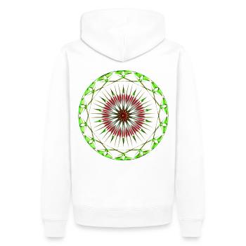 Mandala - Men’s Premium Organic Hoodie - white - Back - Nico (187cm)