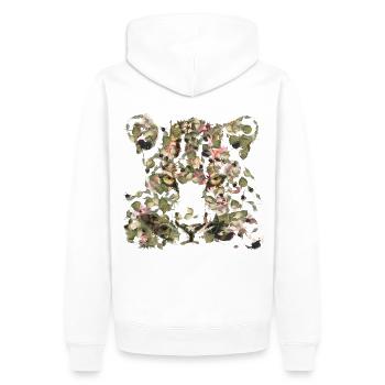 Portrait eines großen Leoparden - Männer Premium Bio Hoodie - Weiß - Hinten - Nico (187cm)